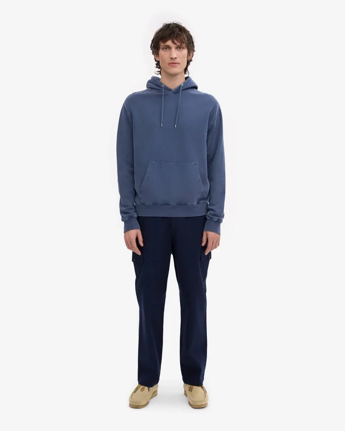 Pull à capuche Classic Organic en coton bio - Bleu Neptune