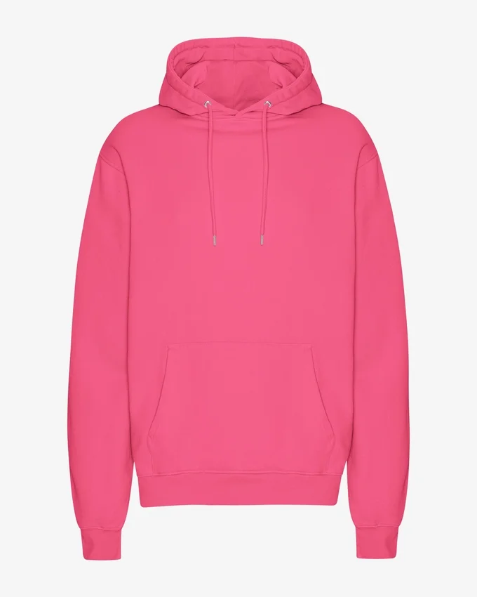 Pull à capuche Classic Organic en coton bio - Rose bubble-gum