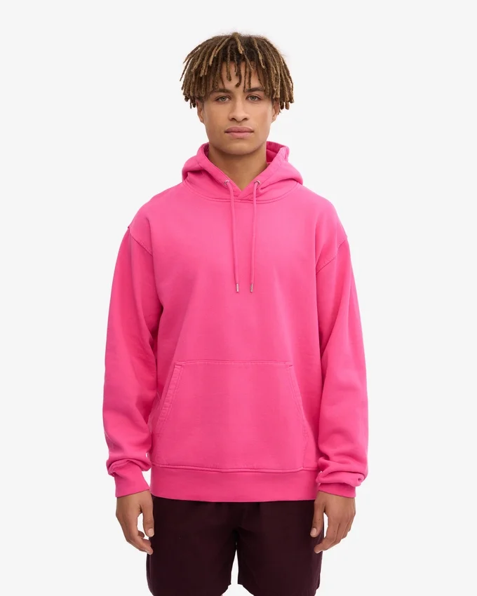 Pull à capuche Classic Organic en coton bio - Rose bubble-gum