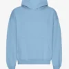 Pull à capuche oversize en coton bio - Bleu bord de mer