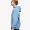 Pull à capuche oversize en coton bio - Bleu bord de mer