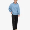 Pull à capuche oversize en coton bio - Bleu bord de mer