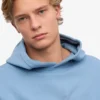 Pull à capuche oversize en coton bio - Bleu bord de mer