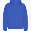 Pull à capuche oversize en coton bio - Bleu saphir