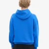 Pull à capuche oversize en coton bio - Bleu saphir