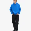 Pull à capuche oversize en coton bio - Bleu saphir