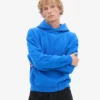 Pull à capuche oversize en coton bio - Bleu saphir