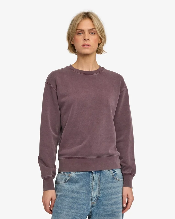Pull Classic Organic à col rond en coton bio pour femme - Faded Grape