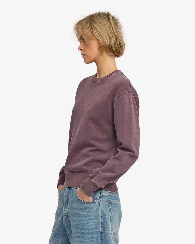 Pull Classic Organic à col rond en coton bio pour femme - Faded Grape
