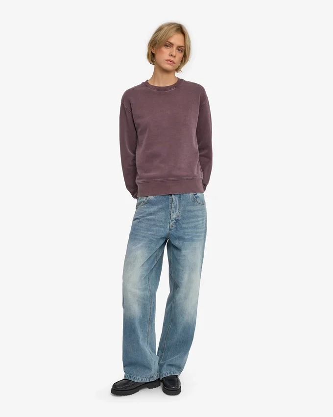 Pull Classic Organic à col rond en coton bio pour femme - Faded Grape