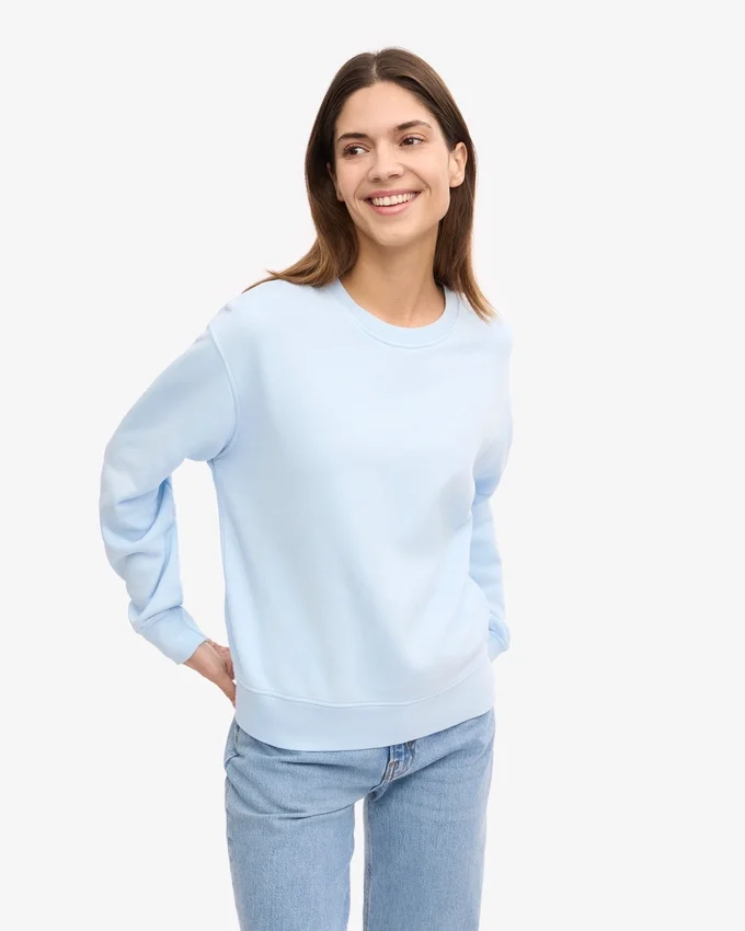 Pull Classic Organic en laine bio pour femme - Bleu polaire