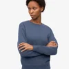 Pull Classic Organic en laine bio pour femme - Bleu pétrole