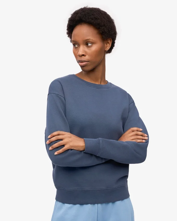 Pull Classic Organic en laine bio pour femme - Bleu pétrole