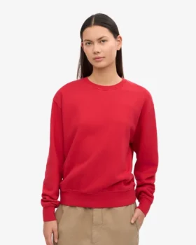 Pull Classic Organic en laine bio pour femme – Rouge écarlate