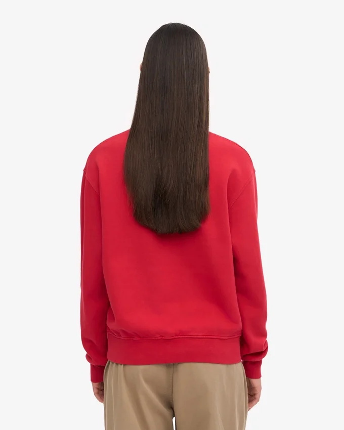 Pull Classic Organic en laine bio pour femme - Rouge écarlate