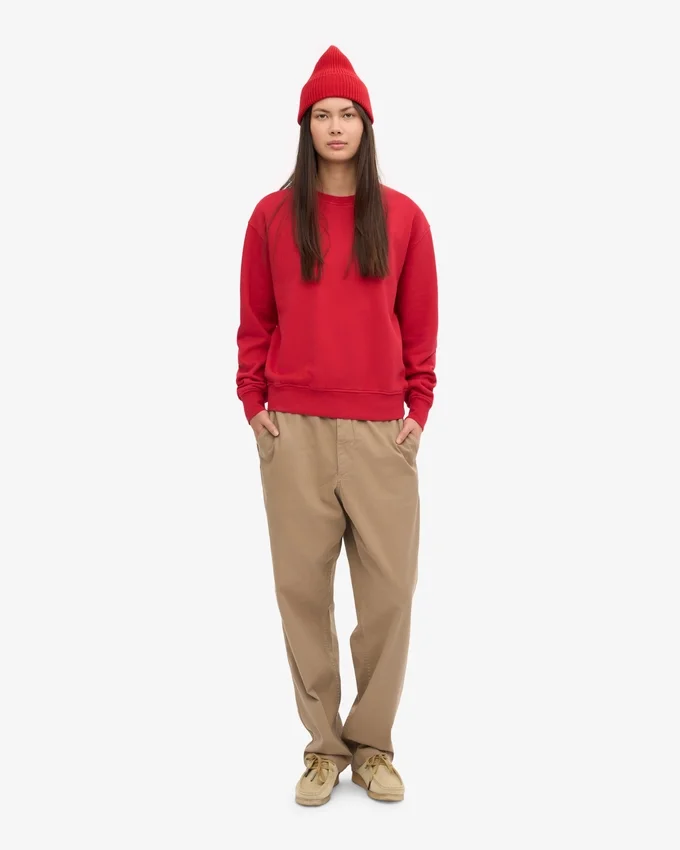 Pull Classic Organic en laine bio pour femme - Rouge écarlate