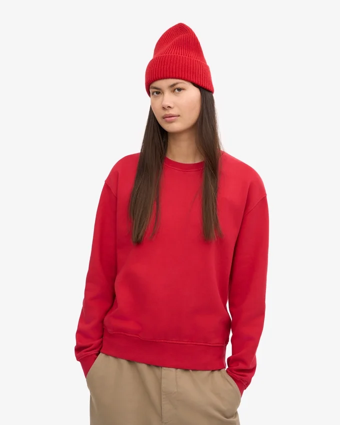 Pull Classic Organic en laine bio pour femme - Rouge écarlate