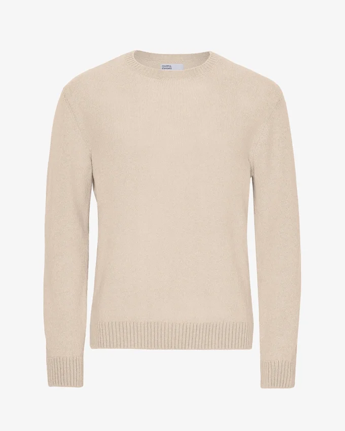 Pull classique en laine mérinos - Blanc ivoire