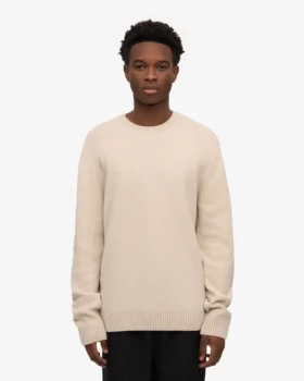 Pull classique en laine mérinos – Blanc ivoire