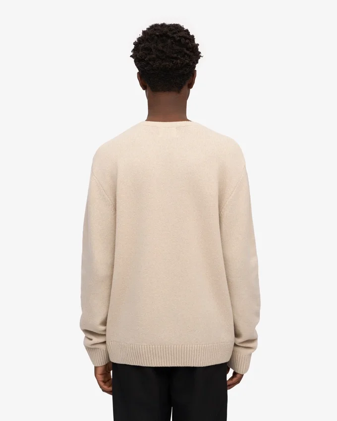 Pull classique en laine mérinos - Blanc ivoire