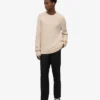Pull classique en laine mérinos - Blanc ivoire