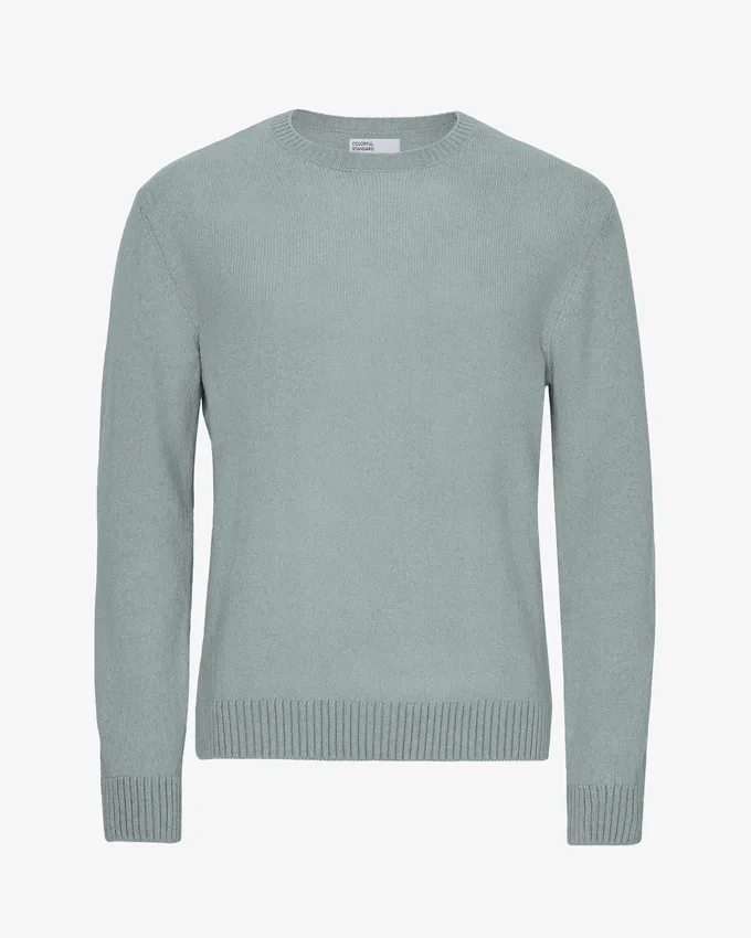 Pull classique en laine mérinos - Bleu acier