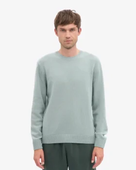 Pull classique en laine mérinos – Bleu acier