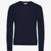 Pull classique en laine mérinos - Bleu marine