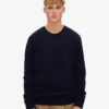 Pull classique en laine mérinos - Bleu marine