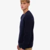 Pull classique en laine mérinos - Bleu marine