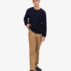 Pull classique en laine mérinos - Bleu marine
