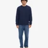 Pull classique en laine mérinos – Bleu marine