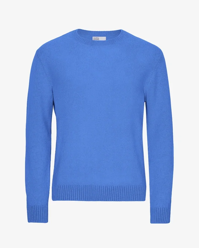 Pull classique en laine mérinos - Bleu Pacifique