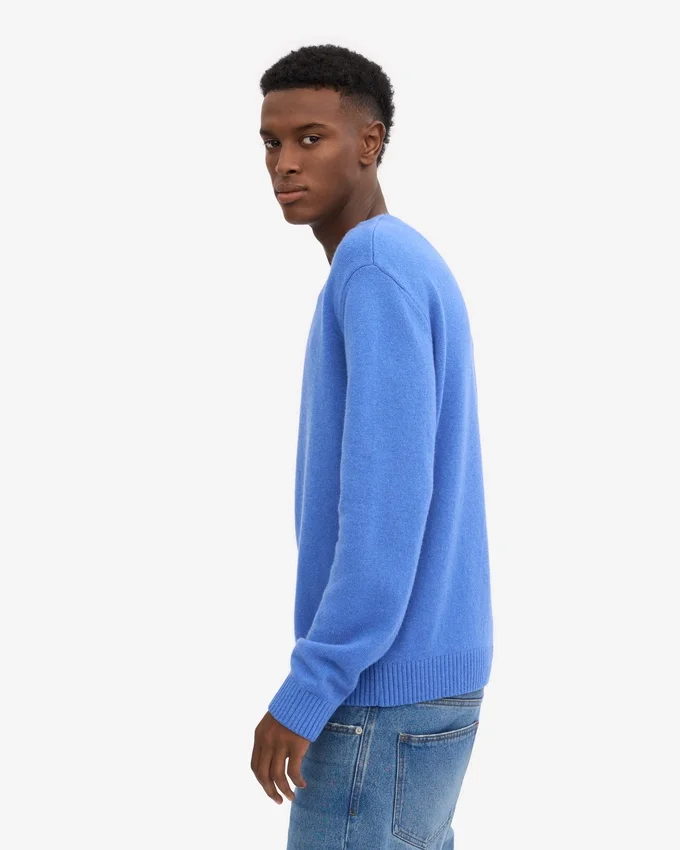 Pull classique en laine mérinos - Bleu Pacifique