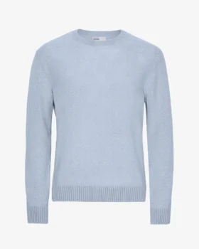 Pull classique en laine mérinos - Bleu polaire