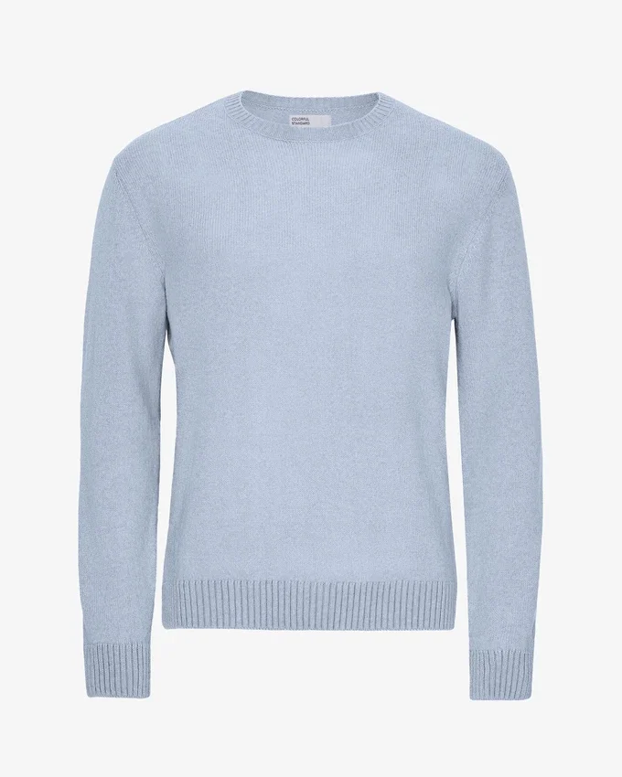 Pull classique en laine mérinos - Bleu polaire