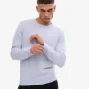 Pull classique en laine mérinos - Bleu polaire