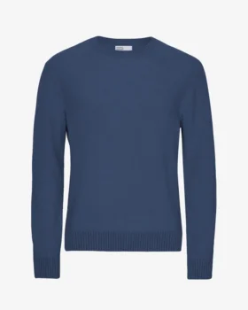 Pull classique en laine mérinos - Bleu pétrole