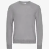 Pull classique en laine mérinos - Gris chiné