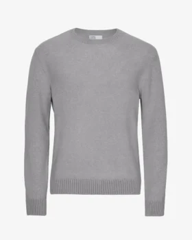 Pull classique en laine mérinos - Gris chiné