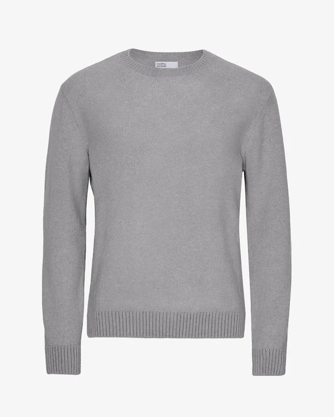 Pull classique en laine mérinos - Gris chiné