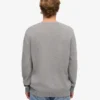 Pull classique en laine mérinos - Gris chiné