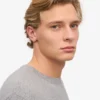 Pull classique en laine mérinos - Gris chiné