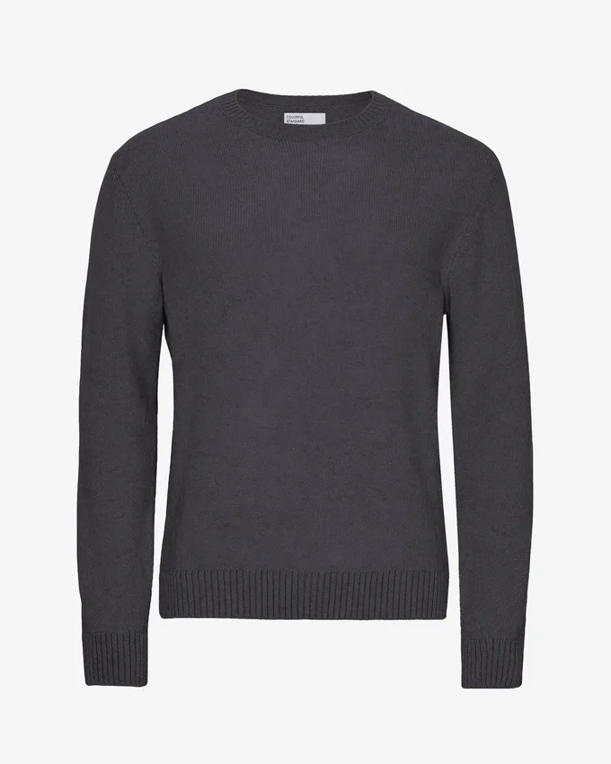 Pull classique en laine mérinos - Gris lave