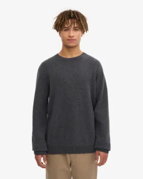 Pull classique en laine mérinos – Gris lave