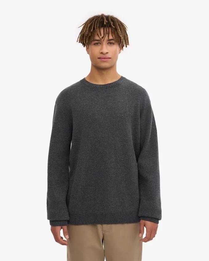 Pull classique en laine mérinos - Gris lave