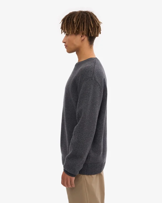 Pull classique en laine mérinos - Gris lave