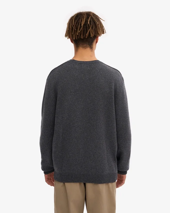 Pull classique en laine mérinos - Gris lave