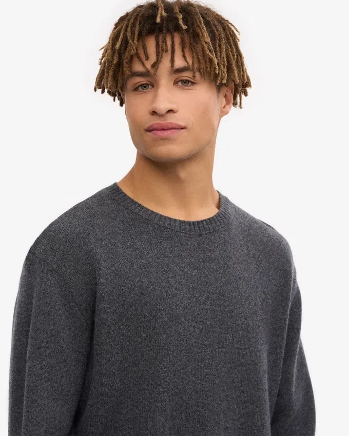 Pull classique en laine mérinos - Gris lave