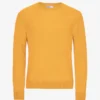 Pull classique en laine mérinos - Jaune brûlé